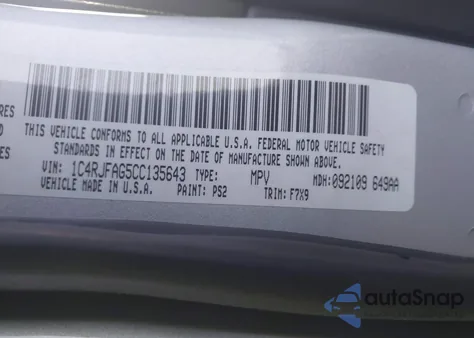 2012 Jeep Grand Cherokee Laredo from USA, damaged, VIN 1C4RJFAG5CC135643